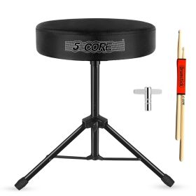 5 Core Drum Throne 3" Thick Padded Comfortable Guitar Stool Drummer Chair Adjustable Musician Seat - DS 01 BLK