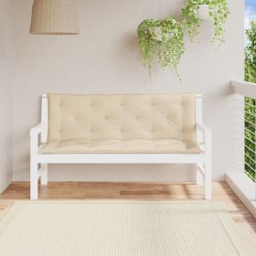 Garden Bench Cushion Beige 59.1"x(19.7"+19.7")x2.8" Oxford Fabric