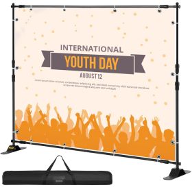 VEVOR Telescopic Backdrop Banner Stand 8' x 8' Banner Stand Adjustable Step and Repeat Backdrop Banner Stand Retractable Banner Stand with Carryi