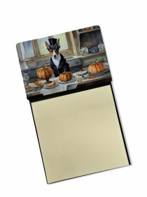 NEW Basenji Fall Kitchen Pumpkins Sticky Note Holder Refillable Dispenser Self-Sticky Note Pads, Memo Pads Blank Desk Accessories