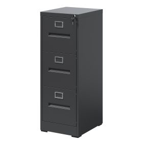 3 Drawer File Cabinet with Lock Metal Vertical File Cabinet Office Home, A4 Legal/Letter Size Narrow File Cabinet Locked,Assembly Required