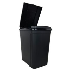 Kitchen Trash Can, 7.6 Gallon, Plastic Touch Top Lid Garbage Bin, Black