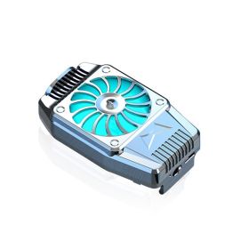 Mobile Phone Cooler Rechargeable Cooling Fan Cell Phone Radiator For Playing Games Watching Videos With LED Light; Compatible For ; iPhone/Google (Items: H15With Battery, Color: Silvery)