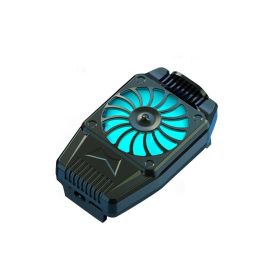 Mobile Phone Cooler Rechargeable Cooling Fan Cell Phone Radiator For Playing Games Watching Videos With LED Light; Compatible For ; iPhone/Google (Items: H15With Battery, Color: Black)