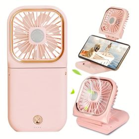 Handheld Portable Fan; Rechargeable Power Bank USB Mini Fan; Small Personal Fan With 3 Speeds; 3000 MAh Battery Operated Foldable Desk Fan; Neck (Color: Green)