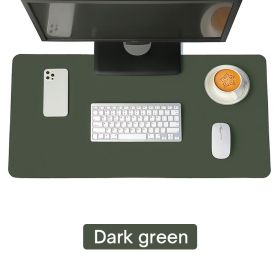 Large Size Office Desk Protector Mat PU Leather Waterproof Mouse Pad Desktop Keyboard Desk Pad Gaming Mousepad PC Accessories (Color: Dark Green, size: 120X60cm)