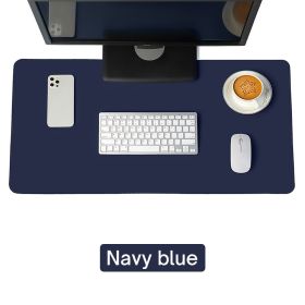 Large Size Office Desk Protector Mat PU Leather Waterproof Mouse Pad Desktop Keyboard Desk Pad Gaming Mousepad PC Accessories (Color: Navy Blue, size: 90X45cm)