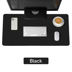 Large Size Office Desk Protector Mat PU Leather Waterproof Mouse Pad Desktop Keyboard Desk Pad Gaming Mousepad PC Accessories (Color: Black, size: 80X40cm)