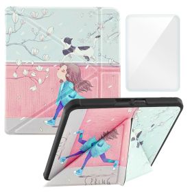 Smart Case Compatible with 8 Inch Kobo Forma Ereader(Model: N782, 2018 Release) (Color: Cartoon Girl, Material: PU Leather)