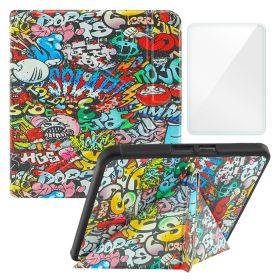 Smart Case Compatible with 8 Inch Kobo Forma Ereader(Model: N782, 2018 Release) (Color: Graffiti, Material: PU Leather)