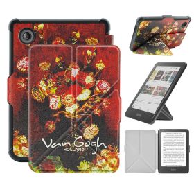 Case For 6" Kobo Clara Colour/BW (2024)/2E (2022) Ereader, Includes a Screen Protector - 6 Inch Premium PU Leather Cover with Auto Sleep/Wake (Color: Flower Paradise, Material: PU Leather)