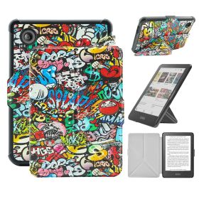 Case For 6" Kobo Clara Colour/BW (2024)/2E (2022) Ereader, Includes a Screen Protector - 6 Inch Premium PU Leather Cover with Auto Sleep/Wake (Color: Graffiti, Material: PU Leather)