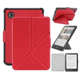 Case For 6" Kobo Clara Colour/BW (2024)/2E (2022) Ereader, Includes a Screen Protector - 6 Inch Premium PU Leather Cover with Auto Sleep/Wake (Color: Red, Material: PU Leather)