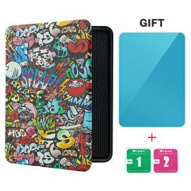 Smart Case for 7 Inch Kindle Paperwhite 12th Ereader(2024 Release) and Colorsoft Signature Edition, Includes a Screen Protector (Color: Graffiti, Material: PU Leather)