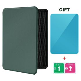 Smart Case for 7 Inch Kindle Paperwhite 12th Ereader(2024 Release) and Colorsoft Signature Edition, Includes a Screen Protector (Color: Dark Green, Material: PU Leather)