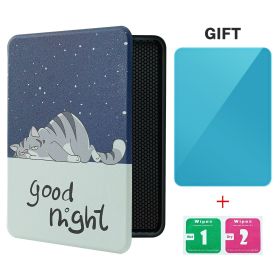 Smart Case for 7 Inch Kindle Paperwhite 12th Ereader(2024 Release) and Colorsoft Signature Edition, Includes a Screen Protector (Color: Blue Cat, Material: PU Leather)