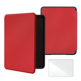 Smart Case for 7 Inch Kindle Paperwhite 12th Ereader(2024 Release) and Colorsoft Signature Edition, Includes a Screen Protector (Color: Red, Material: PU Leather)