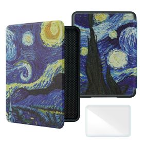 Smart Case for 7 Inch Kindle Paperwhite 12th Ereader(2024 Release) and Colorsoft Signature Edition, Includes a Screen Protector (Color: Starry Sky, Material: PU Leather)