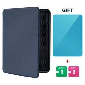 Smart Case for 7 Inch Kindle Paperwhite 12th Ereader(2024 Release) and Colorsoft Signature Edition, Includes a Screen Protector (Color: Dark Blue, Material: PU Leather)
