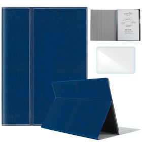 Case Compatible with Remarkable 2 Tablet, Multiple Angle,Stylus Holder,Includes a Screen Protector (Color: Dark Blue, Material: PU Leather)