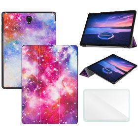 Tri-Fold Case Compatible with Samsung Galaxy Tab S4 10.5 inch Tablet SM-T830/T835/T837 (2018 Released) (Color: Galaxy, Material: PU Leather)