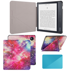 Case Compatible with 7 Inch Kobo Libra H2O Ereader(Model: N873, 2019 Release) (Color: Galaxy, Material: PU Leather)