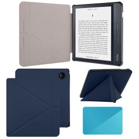 Case Compatible with 7 Inch Kobo Libra H2O Ereader(Model: N873, 2019 Release) (Color: Dark Blue, Material: PU Leather)
