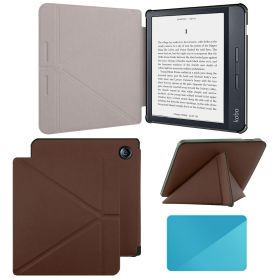 Case Compatible with 7 Inch Kobo Libra H2O Ereader(Model: N873, 2019 Release) (Color: Brown, Material: PU Leather)