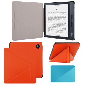 Case Compatible with 7 Inch Kobo Libra H2O Ereader(Model: N873, 2019 Release) (Color: Orange, Material: PU Leather)