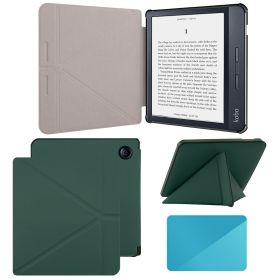 Case Compatible with 7 Inch Kobo Libra H2O Ereader(Model: N873, 2019 Release) (Color: Dark Green, Material: PU Leather)