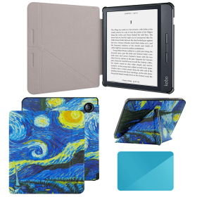 Case Compatible with 7 Inch Kobo Libra H2O Ereader(Model: N873, 2019 Release) (Color: Starry Sky, Material: PU Leather)