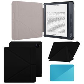 Case Compatible with 7 Inch Kobo Libra H2O Ereader(Model: N873, 2019 Release) (Color: Black, Material: PU Leather)