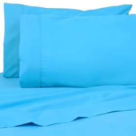 Premier Colorful Bright 4 pc Microfiber Sheet Sets (Color: Aqua Blue, size: Full)