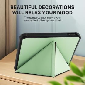 Smart Case Compatible with 7 Inch Kobo Libra Colour and Kobo Libra 2 e-Reader (Color: Light Green, Material: PU Leather)