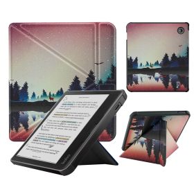 Smart Case Compatible with 7 Inch Kobo Libra Colour and Kobo Libra 2 e-Reader (Color: Dimmed Night, Material: PU Leather)