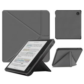 Smart Case Compatible with 7 Inch Kobo Libra Colour and Kobo Libra 2 e-Reader (Color: Grey, Material: PU Leather)