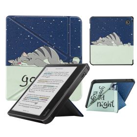 Smart Case Compatible with 7 Inch Kobo Libra Colour and Kobo Libra 2 e-Reader (Color: Blue Cat, Material: PU Leather)