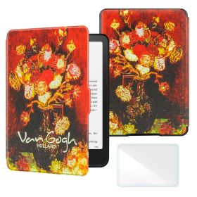 Multiple Color Smart Case for 6 Inch Kindle Paperwhite 5th/6th/7th Generation Ereader(2012-2017 Release,Model EY21 & DP75SDI) (Color: Flower Paradise, Material: PU Leather)