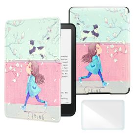 Multiple Color Smart Case for 6 Inch Kindle Paperwhite 5th/6th/7th Generation Ereader(2012-2017 Release,Model EY21 & DP75SDI) (Color: Cartoon Girl, Material: PU Leather)