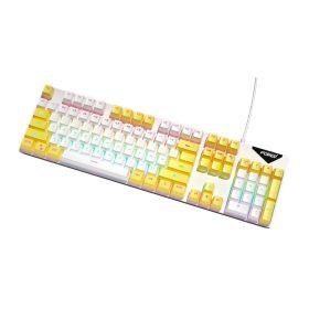 Wired Mechanical KeyboardGaming KeyboardMechanical KeyboardLuminous BacklightPlug and PlayGreen Axis Mechanical Keyboard (Color: white and yellow)