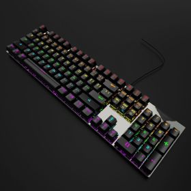 Wired Mechanical KeyboardGaming KeyboardMechanical KeyboardLuminous BacklightPlug and PlayGreen Axis Mechanical Keyboard (Color: Silver)