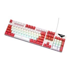 Wired Mechanical KeyboardGaming KeyboardMechanical KeyboardLuminous BacklightPlug and PlayGreen Axis Mechanical Keyboard (Color: white and red)